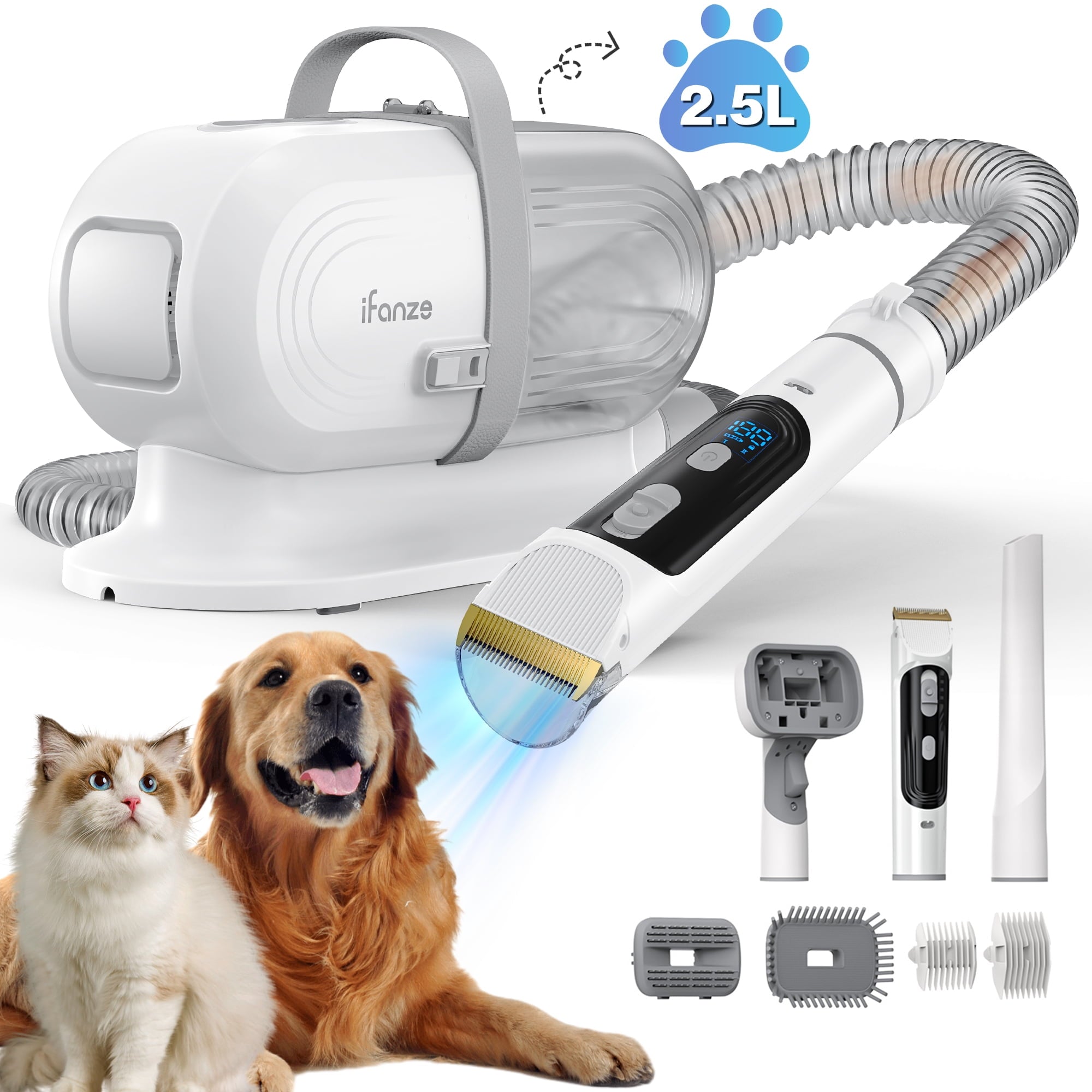 14Kpa Dog Grooming Kit Vacuum 2.5L Pet Hair Vacuum Suction 99 Pet Gee Pets